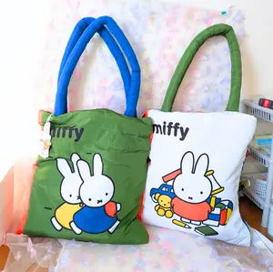 Miffyy Bunny Official Puffer Tote Bags | Two Sided Large Capacity Bag | Japanese Kawaii Design School Accessory