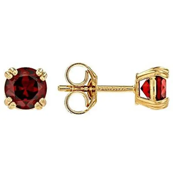 JTV Red Garnet 14k Yellow Gold Over Sterling Silver Earrings 1.70ctw