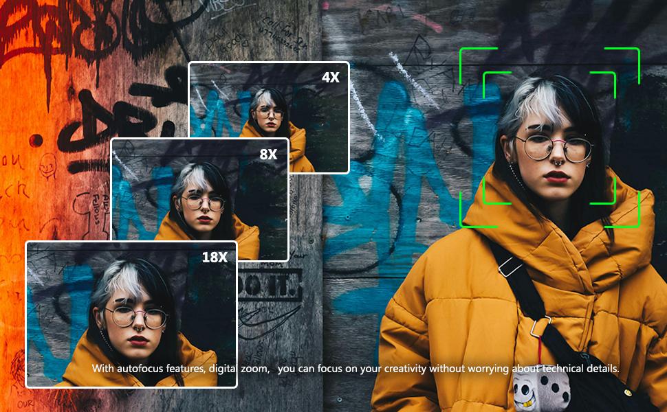 Lmzour 4K 64MP Digital Camera for TikTok  | 180° Flip Screen Vlogging Camera for YouTube & Selfies | 18X Zoom Point & Shoot | Beginner Friendly Compact Camera with 32GB SD Card (Black)