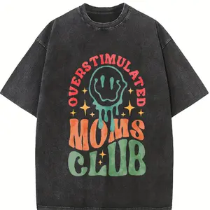 Overstimulated Moms Club Tshirt, Funny Mom T-shirt, Trendy Mothers Day Shirt, Gift For Mama, Mama Tee Top Womenswear Summer Comfort