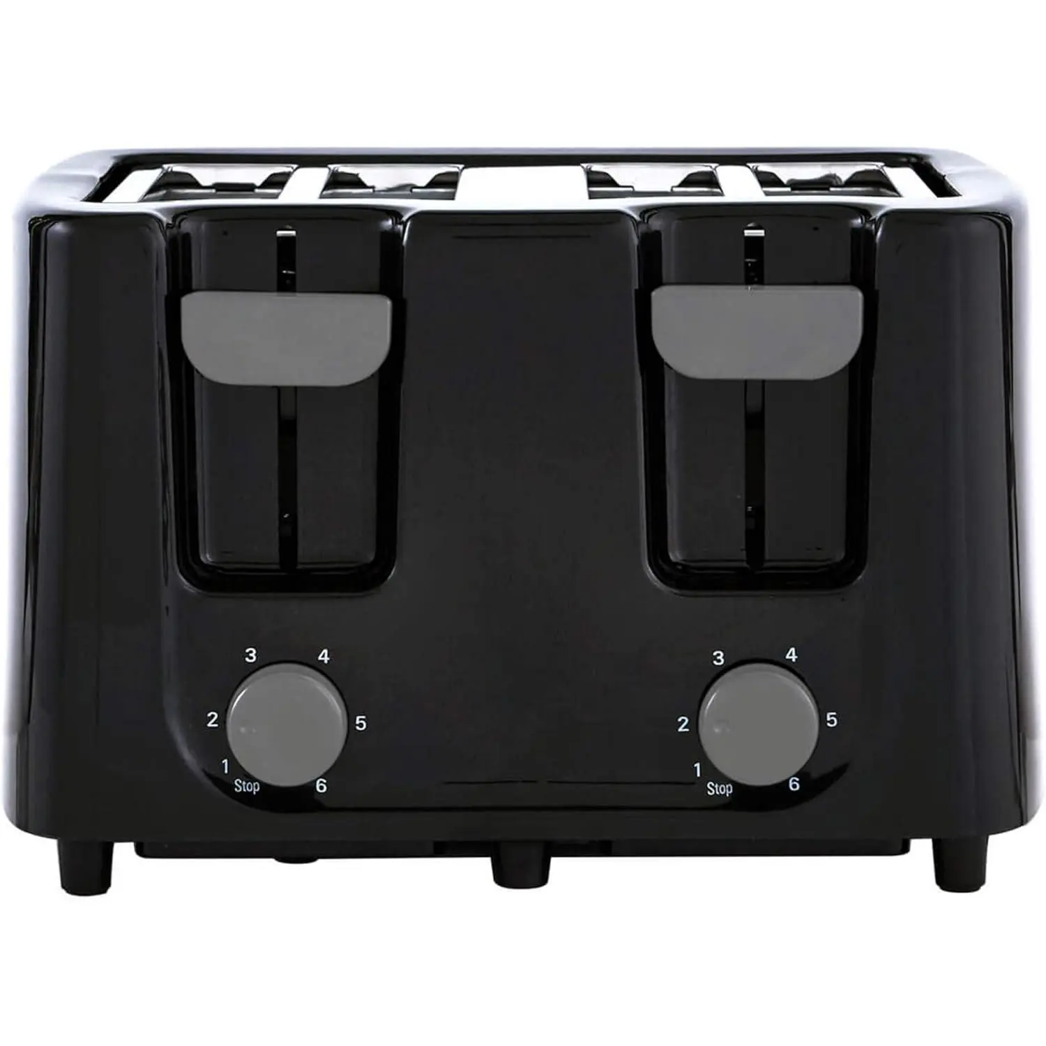 4-Slice Black Modern Anti-Scalding Stainless Steel Toaster - 9.5x9x5.5in, Full 4-Slice Capacity, Extra Wide Slots, Even Heating, Safe Operation, Easy-Clean Design, Compact Space-Saving Build