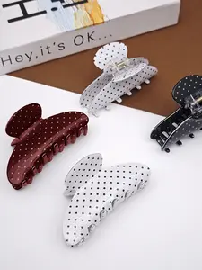 Fashionable and cute polka dot pattern hair claws, suitable for daily wear, vacation and dating occasions, and also a surprising and exquisite small gift.