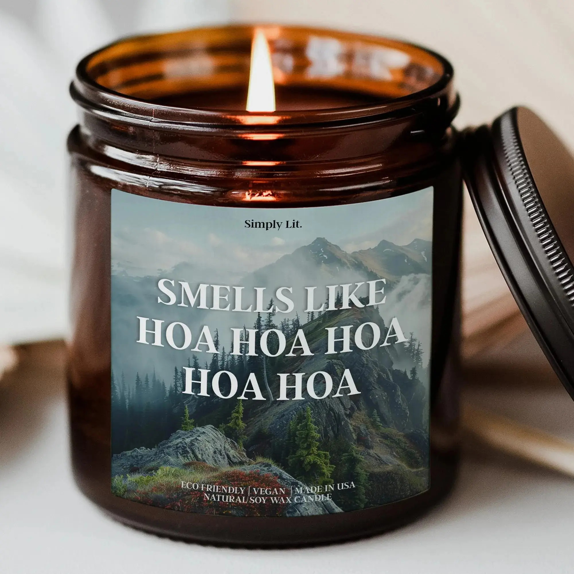 Hoa Hoa Hoa Scented Candle Book Lover Gift Bookish Candle for Readers Smells Like Vampire Rainy Forest Inspired Candle Gift for Her , Funny Gift For Birthday, Adult Candle, Best Friend Birthday Gift, Soy Candle, Gift For Him, Candle Gift
