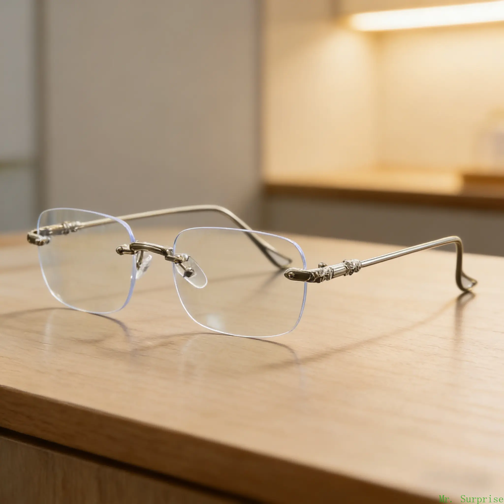 Solid Color Rimless Glasses - Minimalist Fashion Frameless Eyewear, Lightweight Unisex Clear Eyeglasses for Work & Daily Outfit
