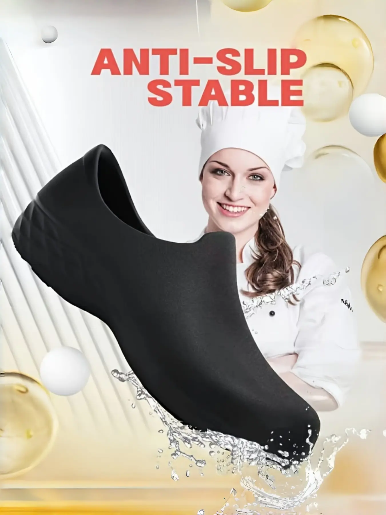 Women's Chef Shoes Casual Restaurant Outdoor Waterproof Oil-Resistant Dustproof Breathable Non-Slip Sole Food Hotel Kitchen Shoes Nonslip Work Shoes Workwear Shoes Nonslip Work Footwear