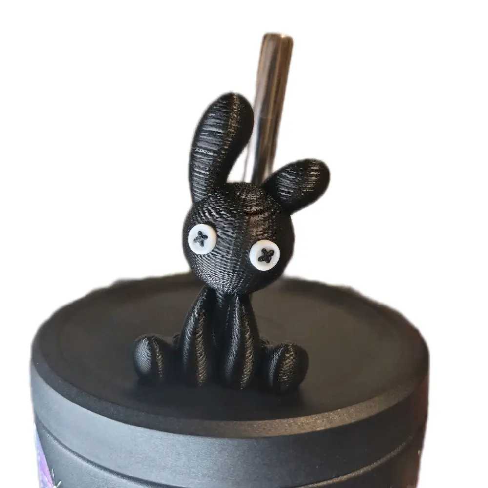 Button eye bunny straw topper Button eye bunny straw topper