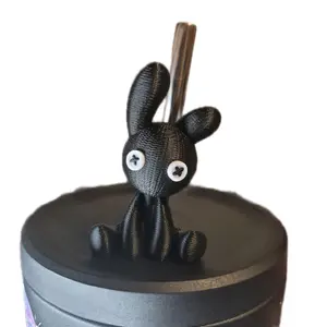 Button eye bunny straw topper
