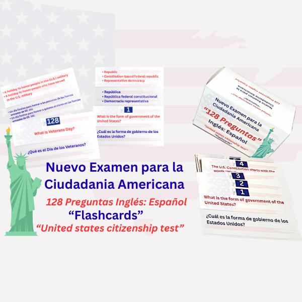 Civics Study Flashcards 128 Questions Updated Edition 2026 for U S Naturalization Test Review Portable Educational Aid