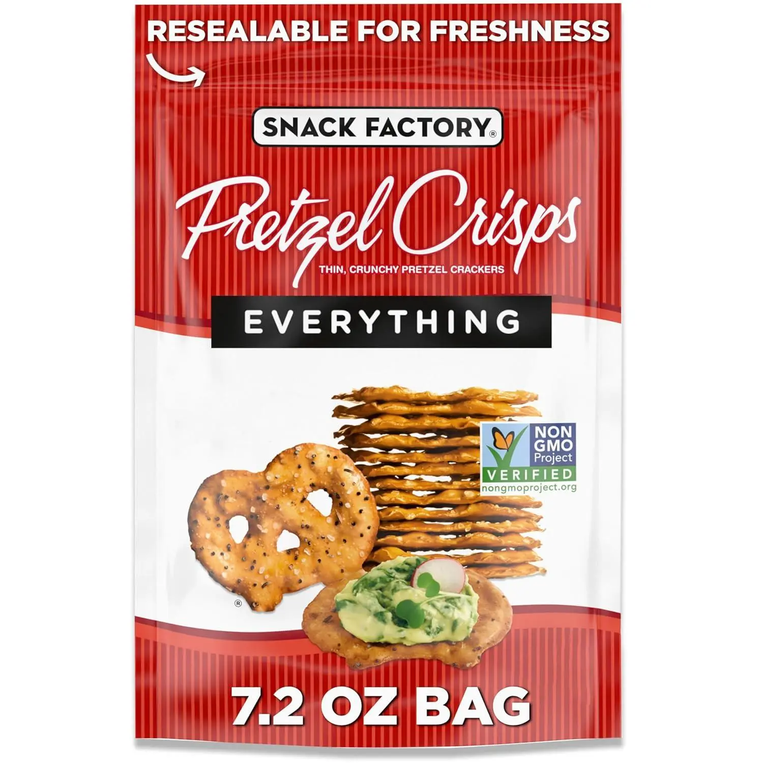 Snack Factory Pretzel Crisps Everything Bagel  7.2 oz 12ct