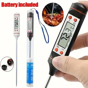 2pcs Ultra-Fast Accurate Digital Instant Read Thermometer - Rapidly Measures Internal Temperature of Meat, Milk, Liquids & Candy with High-Precision Cooking Probe - Durable, Waterproof, Easy-to-Use BBQ Tool for Home & Restaurant Kitchens