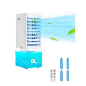 VEVOR Portable Air Conditioner, 9L 550 CFM Swamp Cooler Air Conditioner with 12H Timer & Remote Control, 3-Speed Evaporative Air Cooler with 2 Ice Boxes, Quiet & Movable, Ideal for Outdoor Indoor Use