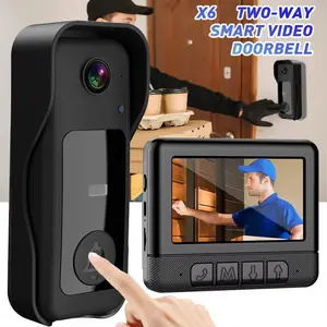X6 Smart Video Doorbell, 4.3 Inch Color Screen, HD Video Intercom, Long Battery Life, No Internet Needed, Two-Way Audio, Home Use