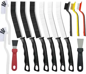 13 count Crevice Cleaning Brush Set,Multifunctional Cleaning Brush Tools,Hard Bristle Crevice Cleaning Supplies for Kitchen, Bathroom, Cup,Window