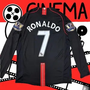 07 08C7 Ronaldo Away Black Long Sleeve Vintage JerseyFan Edition Edition
