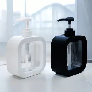 Refillable Press Pump Large Capacity Transparent Empty Hand Sanitizer Bottle, Portable Lotion and Shower Gel Bottle for Travel