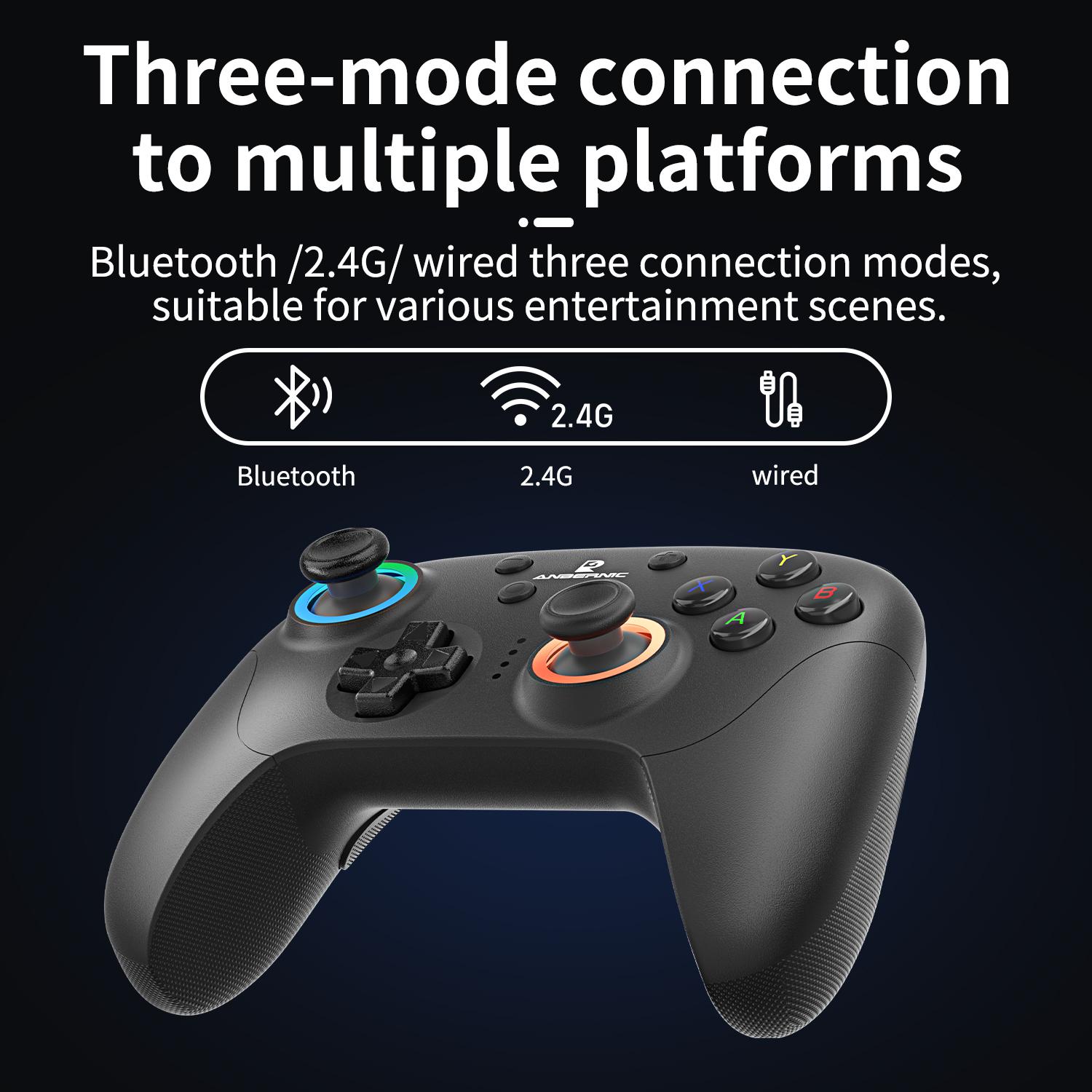 ANBERNIC RG P01 Game Controller Compatible For PC Steam Switch Android IOS Connection Methods Bluetooth 5.3/Wired/2.4G Wireless Game Console Accessories Give high-end gifts Smartphone