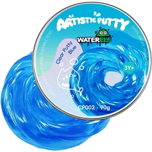 WATERELF Transparent Putty Slime for Kids, Fidget Sensory Artistic Therapy Putty Toys for Boys Girls Adults, Stress Relief Non-Sticky, 3.11 Inch 3.2 Oz – Blue