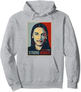 AOC Strong Woman Feminist Alexandria Ocasio-Cortez Gift Pullover Hoodie - Marciapalm Shop 98B08QBRRJV8