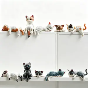 5/10 Pack Mini Cat Figurines - Cute Resin Kitten Statues in Multi-Poses, Adorable Desk Ornaments for Home Office, Shelf & Car Decor, Perfect Gifts for Cat Lovers