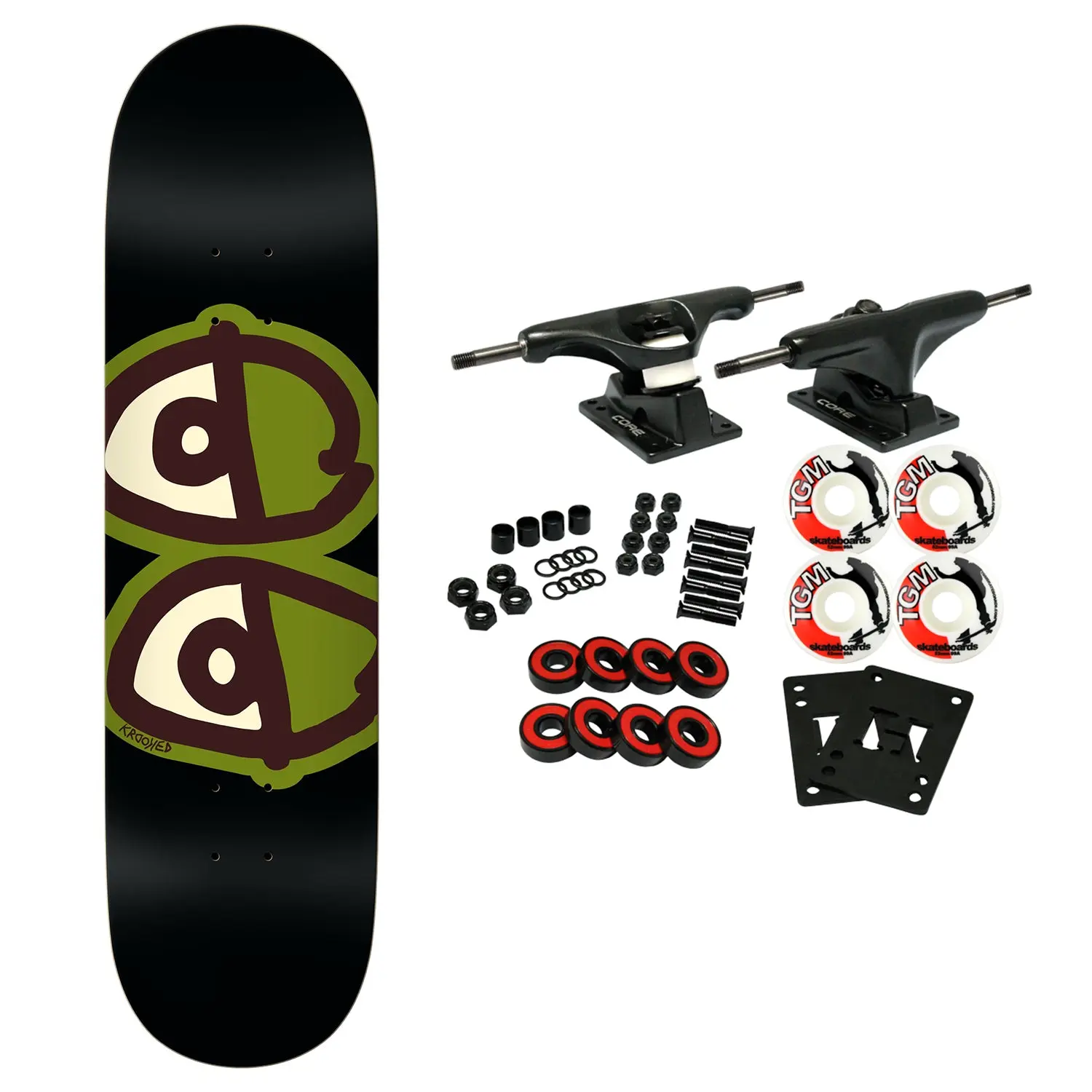Krooked Skateboard Complete Team Eyes Black 8.5" x 31.85"