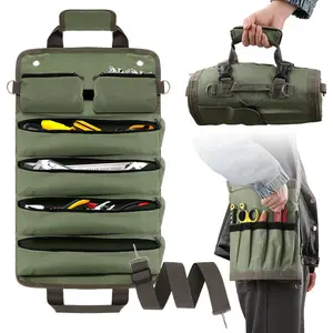 Roll Up Tool Kit, Heavy Tool Storage Bag, Multi-Purpose Tool Bag Portable Tool Storage Bag for Mechanic/Electrician/Motorcycle