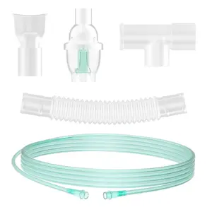 2 Pieces Nebulizer Tubing and Mouth Pieces Set Replacement Accessories for Home Use Includes Mouthpiece Tee and Tubing Complete Solution