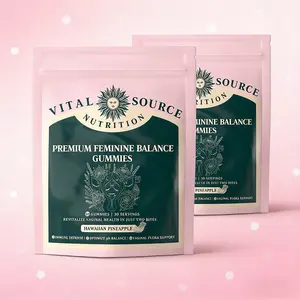3 x Vital Source Nutrition Women's Wellness Gummies Hawaiian Pineapple Flavor Probiotic Cranberry Extract for pH Balance & Intimate Health Support 30 Servings