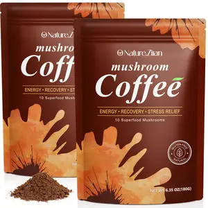 ONatureZiran Organic Mushroom Coffee - 6 Adaptogen Blend Instant Coffee for Better Energy Focus Digestion & Immunity USA Grown 6.35 oz