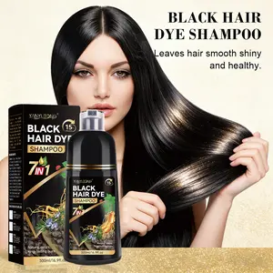 Ginseng Rehmannia Plant Extract Hair Dye Shampoo 500ML, Natural Coverage, No Chemical Stimulation, Nourishes Roots, Long-Lasting Color Lock, Hairdye Shampoo