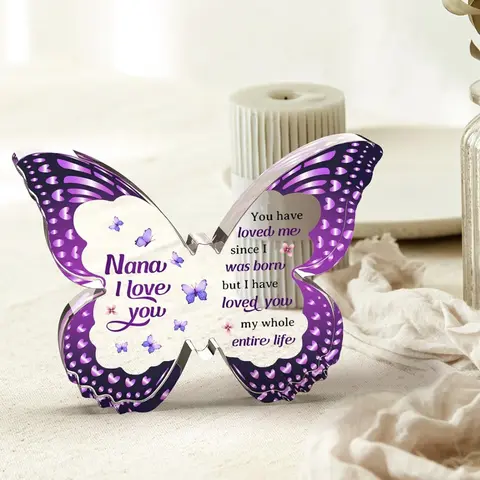 Gifts To My Nana Gifts Acrylic Desk Plaque, Mothers Day Gifts for Nana Christmas Valentines Day Gifts for Grandma Heart Shaped Acrylic Keepsake