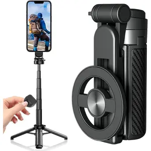 New 4-In-1 Multifunctional Magnetic Selfie Stick Tripod with Remote Control, Portable Expandable Phone Stand for Travel Vlog, Selfie Accessories, Camera Stand, Tripod Stabilizer