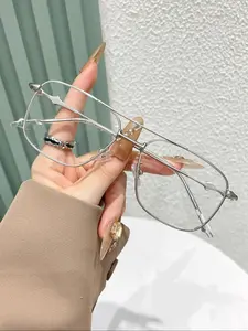 Fashion Frame Eyeglasses, Basic Anti-blue Light Eyeglasses for Women & Men, Fashion Eyeglasses for Work, Daily Clothing Decor, Perfect for Student Daily Use