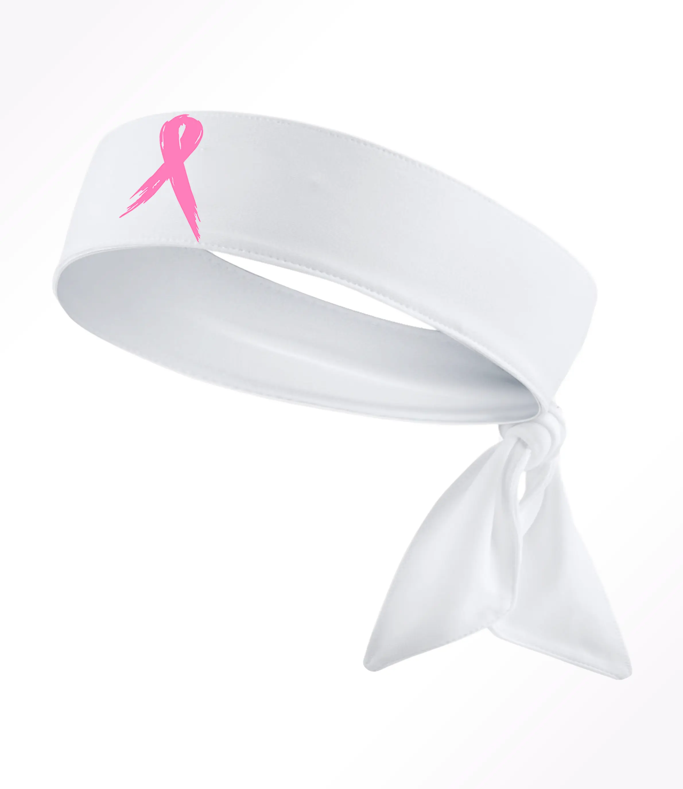 Breast Cancer Ribbons Unisex Head Tie Headband Black White Hot Pink Light Pink Athletic Sports Youth Kids Girls Boys Women's Men's Football Basketball Cheer Baseball Softball Lax Lacrosse Soccer Weight Lifting Running Track Sweat Band Head Band Bulk Team