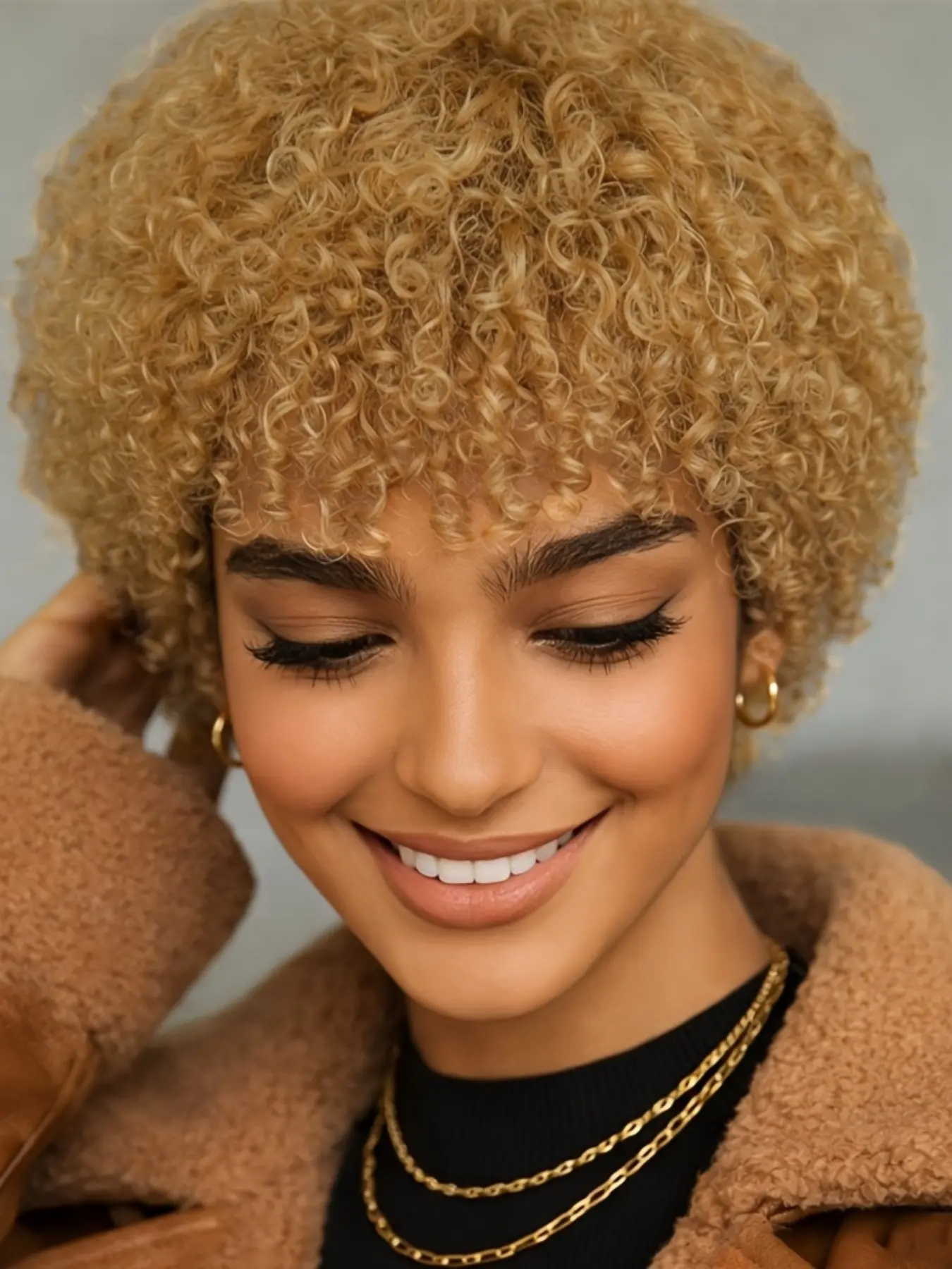 Human Hair Wig Afro Kinky Curly Pixie Cut Wig, Short Wigs for Daily Wear, Natural Look, Perfect for Casual