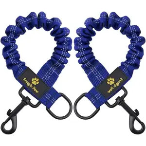 Bungee Leash Extension Attachment, 18" Shock Absorbing Lead Extension Absorber, Prevent Injury on Arm and Shoulder & Save Dogs from Getting Hurt, Great for Bicycle, Running, Walking,Blue