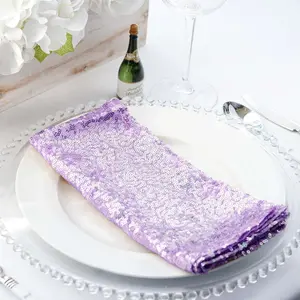 Sequin Napkin 20"x20" Lavender Lilac - Sparkling Reusable Cloth Napkin