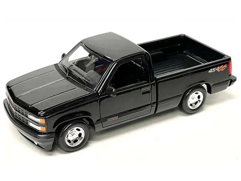 1993 Chevrolet 454 SS Pickup Truck Diecast Toy - 1:24 Scale Black Car Model, Maisto 32901BK Collectible Die Cast Vehicle Display Item