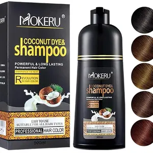 MOKERU Maani Essence 500ml Coconut Dye & Shampoo - Natural Instant Hair Color Shampoo for All Hair Types