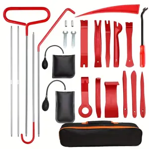 25-Piece Car Door Repair Tool Set with Storage Bag, Emergency Fastener Remover Air Wedge Pump, Durable Long Arm Grabber Kit, Car Repair Tools