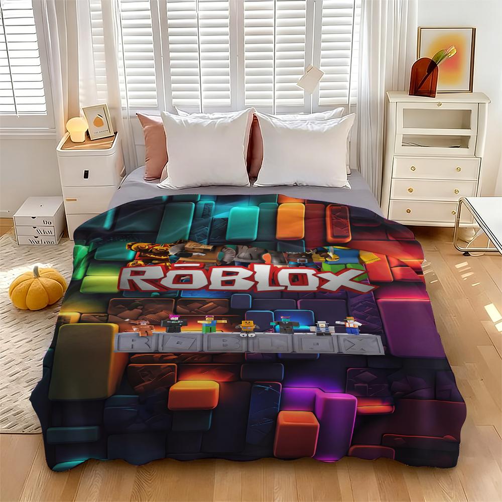 Roblox Soft Funny Throw Blanket Cozy Lightweight Plush Portable Cover Ideal for Offices Sofas Travel Settings Perfect Gift for Fans Friends Children