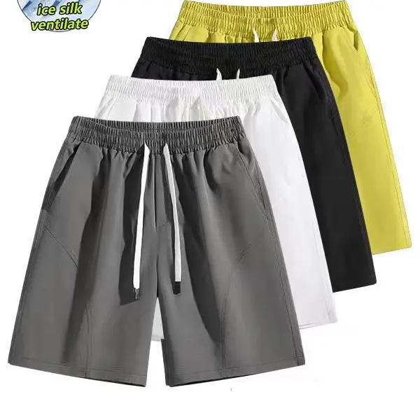 Men's Solid Pocket Waist Shorts, Lightweight BreathableShorts, Casual Breathable Comfortable Shorts for RunningGym Workout, Men's Bottoms for All Seasons