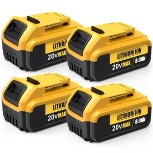 4-pack 8000mAh lithium-ion battery pack, suitable for Dewalt 20V tools, compatible with DCB200 series power tools Portable