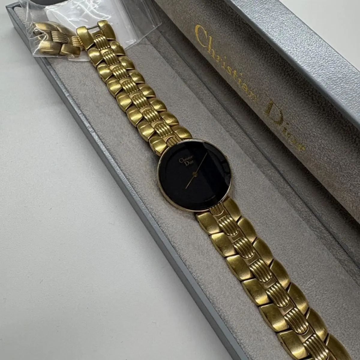 Pre-owned Dior As Shown Shoulder Bags Christian Watch Gold 17cm 13637