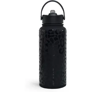 Leopard Water Bottle 32Oz Stainless Steel Double Wall Vacuum Insulated with Lid, Leopard Print Water Bottles for Gym Sports Travel Outdoor, Gifts for Women Girls Ladies Birthday Christmas SANDJEST