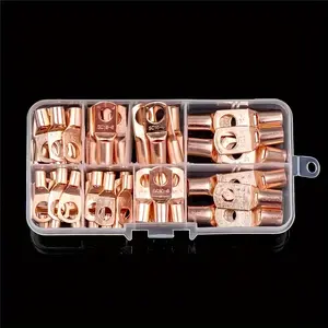 140pcs Wire Lug Connector Ring SC6-25 Copper Connectors Bare Cable Electric Crimp Terminal Component Connector Kit