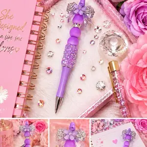 Handmade Butterfly Glam Beaded Pens, Cute Rhinestone Pens, Planner Accessories