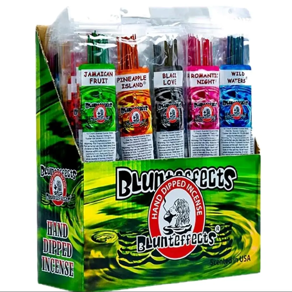 Blunteffects Hand-Dipped Incense Sticks - USA-Made Premium Variety Pack, 72 Different Scents, 11" Long Aromatherapy Fragrance Freshener with Long Burn Time