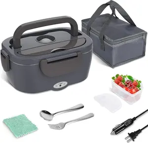 Electric Lunch Box Food Heater 3 in 1 Portable Food Warmer Leakproof Heated Lunch Box 12V/24V 110V Heating Microwave for Car/Home with 1.5L capacity