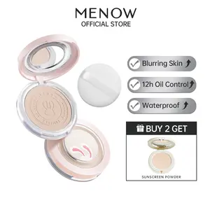 MENOW Rabbit Powder Compact, Oil-control, translucent setting powder. Provides 12H oil control and longlasting coverage, Pore-minimising, Waterproof, Sweatproof, Lightweight and non-cakey(Comes with a mirror,  buy 2 get a free compact powder)