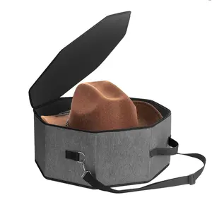 Portable Travel Storage Hat Box, Cowboy Cap Organizer with Handle, Wardrobe Wide-Brimmed Women's Hat Organizer, Multi-Functional Cap Protection Box